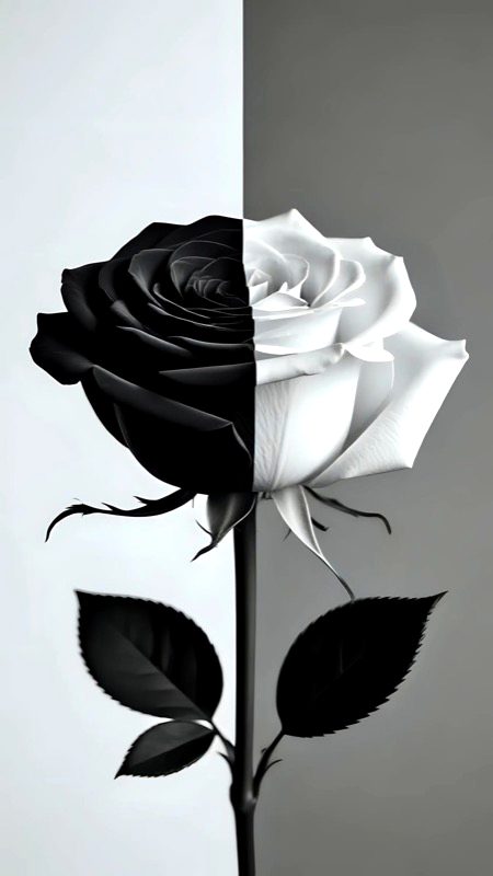 rose 🌹 black and white