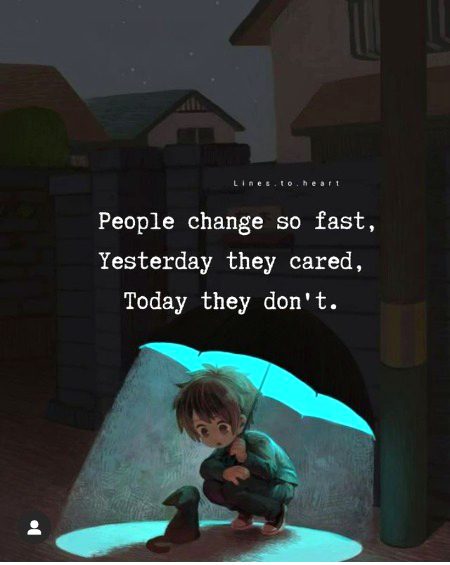 People change...