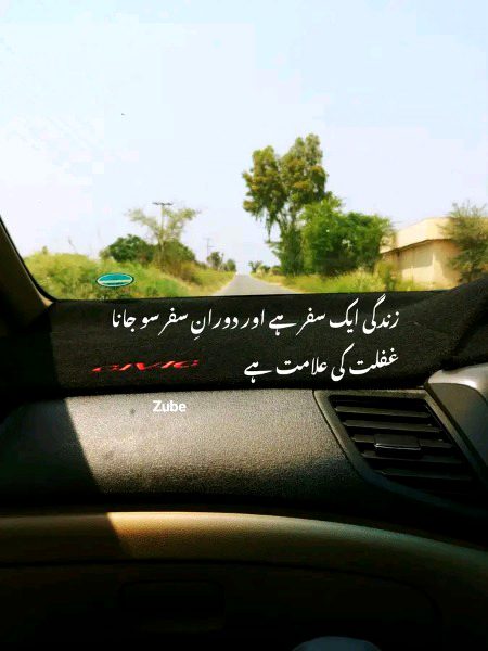 زندگی ایک سفر ہے اور دورانِ سفر سو جانا غفلت کی علامت ہے۔🤍🥀