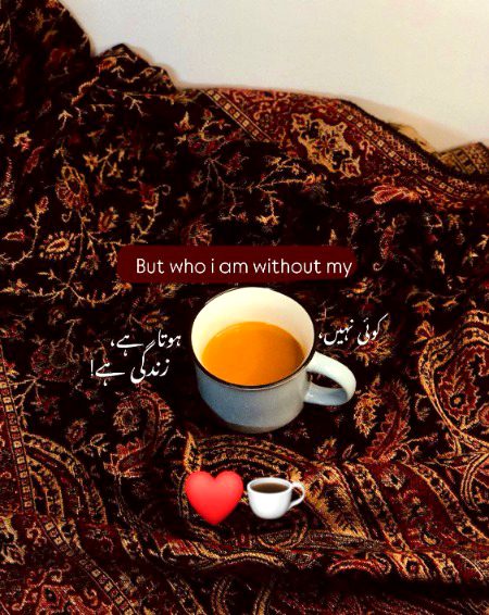 کوئی نہیں ہوتا ہے جب 
تب چاۓ ساتھ ہوتی ہے 
❤️☕