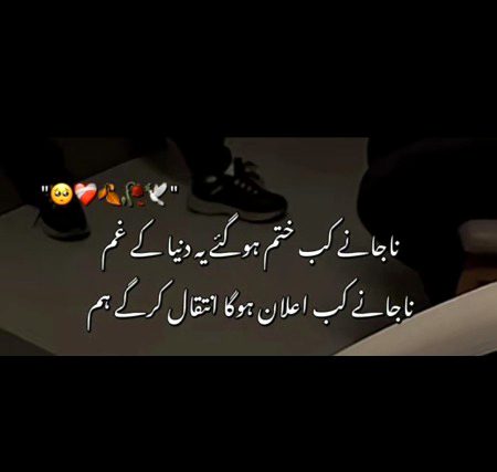 نہ لوٹنا اب، بس خوابوں میں آ جانا،
میرے دل کی آخری خواہش، تمہارا چہرہ ہے۔ 
janaan 😔🥺