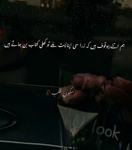 :ہم اتنے بیوقوف ہیں ❤️🩹
کہ ذرا سی اپنایت ملے تو کھلی کتاب بن جاتے ہیں 😔