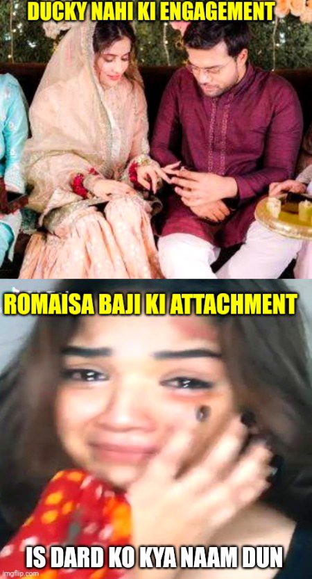 Don't be like romaisa Bajii. Wrna aise occasion pr mood off hugii.