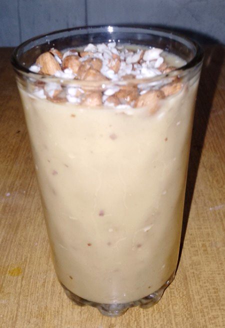 Home made alubukhara,khubani and mango with badam milkshake