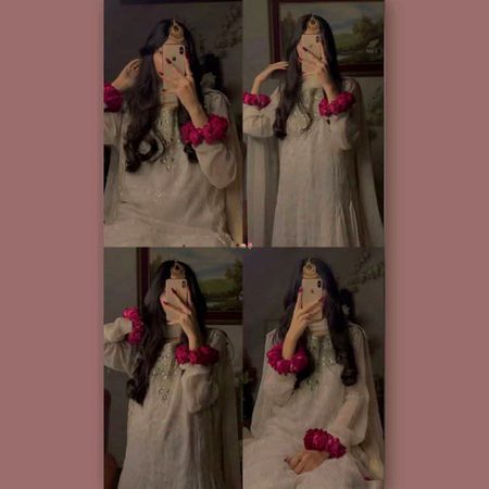 وہ کلائی میں پہن کر گجرے پھولوں کو خوشبو ادھار دیتی ہے 🎀🤍"