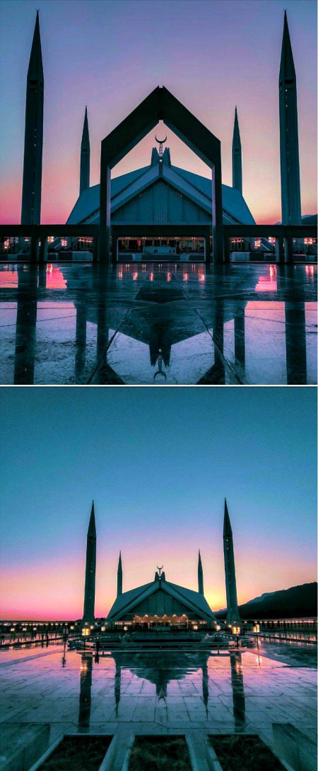 Dusk,  Faisal  Mosque,  Islamabad