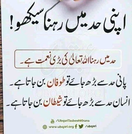 جتنا آپ  کا حد ہے اس میں رہنا سیکھو۔