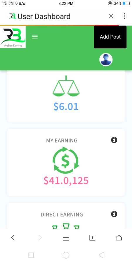My earning now