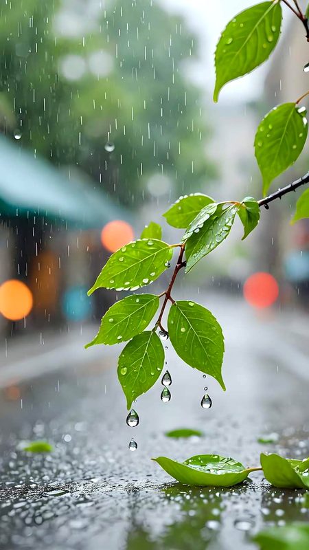 Beautiful rainy morning