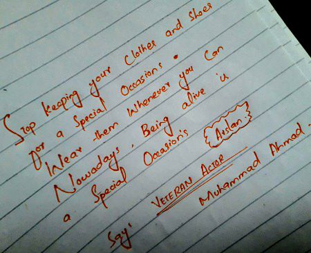 Great actor with great words