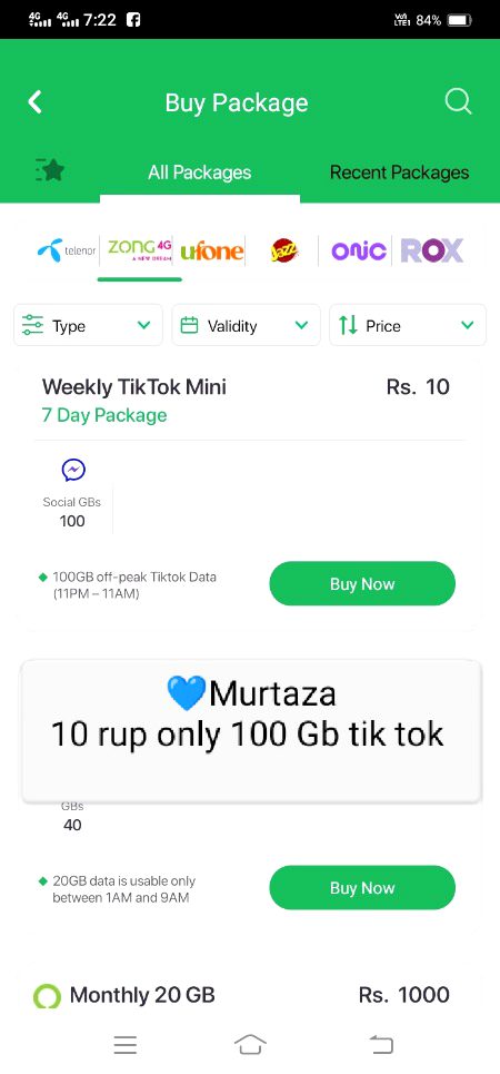 100 Gb tik tok only 10 rupe