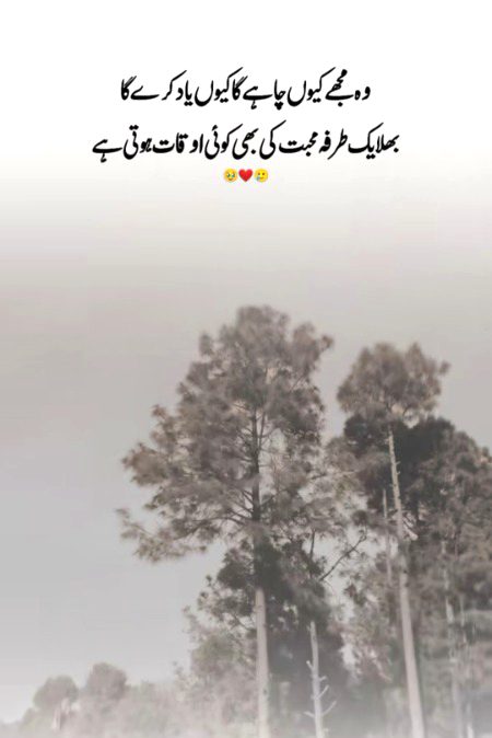 En Dino mai aik pal hi sahi kash wo kuch lafz batate hamain..wise kia kami ajati unki ezat mai..khair ..?