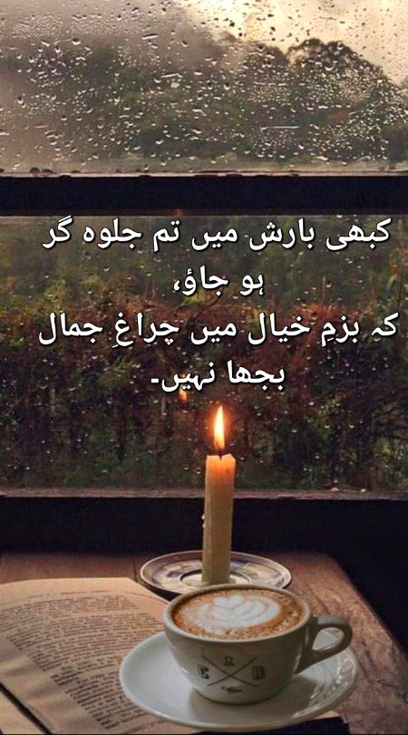 بارش کی برستی بوندوں نے جب دستک دی دروازے پہ۔۔۔ محسوس ہوا کہ تم آئے ہو، انداز تمہارے جیسے تھا۔۔۔