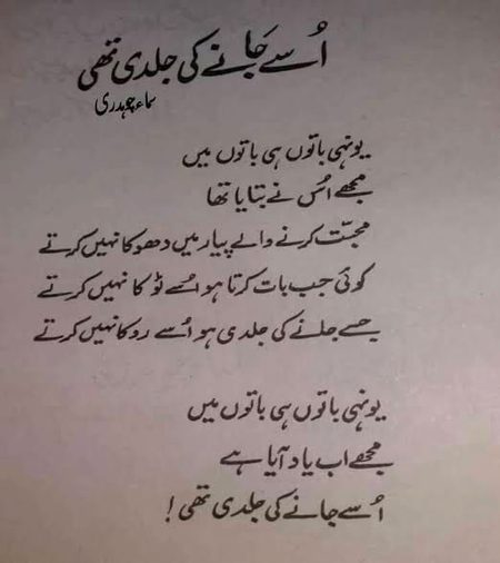 اسے جانے کی جلدی تھی