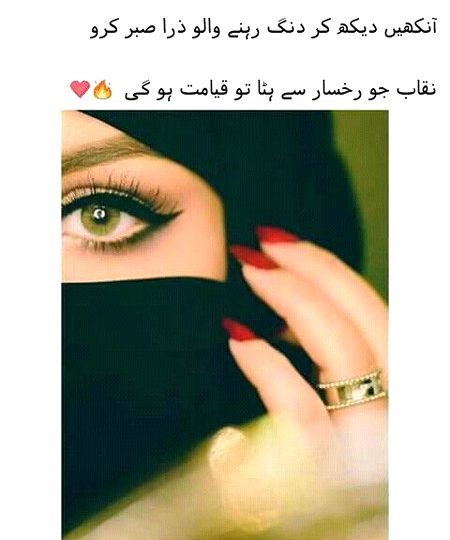 آنکھیں دیکھ کر دنگ رہنے والو ذرا صبر کرو نقاب جو رخسار سے ہٹا تو قیامت ہو گی