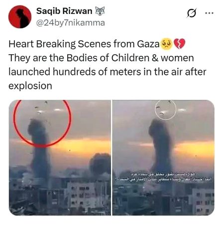 From the power of the eruption, people flew 200 meters into the sky and then returned to earth.This is a real scene not a Hollywood movie💔
یا اللہ رحم !!!😢
