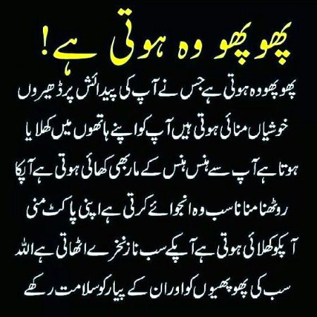 Phopho kitni achi hoti hai pta nhi log inko bura Q smujhty hai