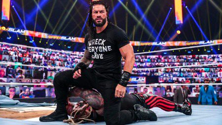 Roman reigns defeated both braun strowman and fiend for the world championships