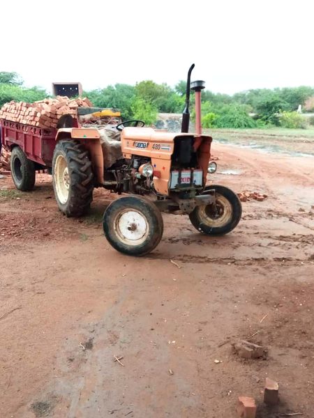 Pic of  Trector  with  trali loading  In rain 👍