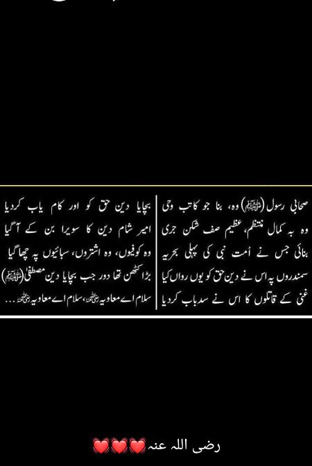 معاویہ توں سڑنا ایں کیوں؟؟؟ سر اڑ کے تے مرنا ایں کیوں؟؟؟ امیر المسلمین خلیفہ المومنین۔۔۔او کاتب پاک وحی دا ،صحابی میرے نبی دا ۔۔۔نبی نوں جس تے اعتبار اے،علی جس دا طرف دار اے،توں اس تو بگڑنا ایں کیوں؟؟؟ 💞