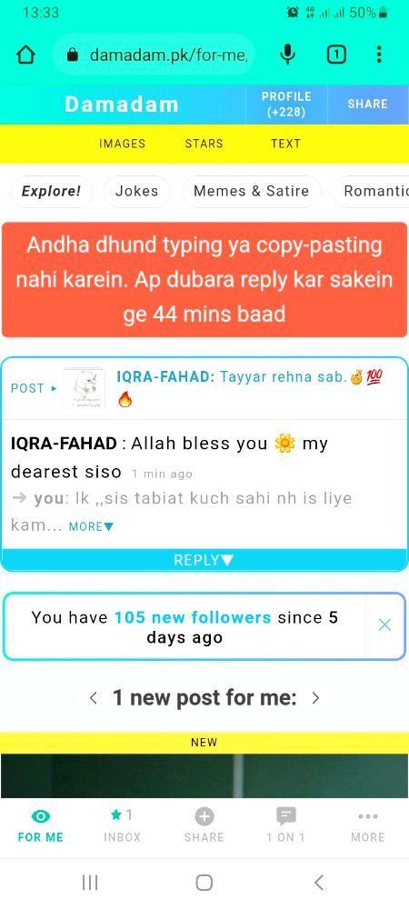 thnx dear sis iqrq ,, for dua ,,or lk kr rhi hn cmnt nh kr sakty