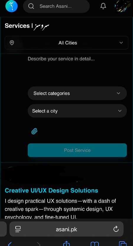 Join (asani.pk) and if there is any work that you are good at describe it here.