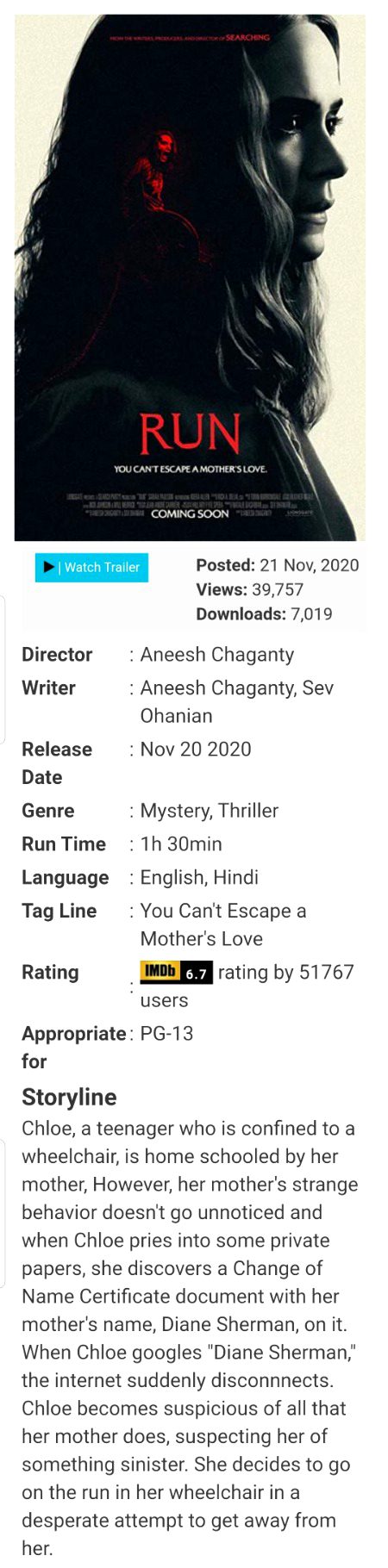 Run .Best Mystery,Thriller movie.