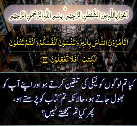 جب سے یہ آیت سورت بقرہ کی آیت چوالیس پڑھی ھے تب سے سب کچھ چھوڑ دیا ۔۔نفس سے لیکر دنیا تک ھر کسی کو طلاقیں دے دیں