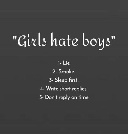 Girls hates boys!??