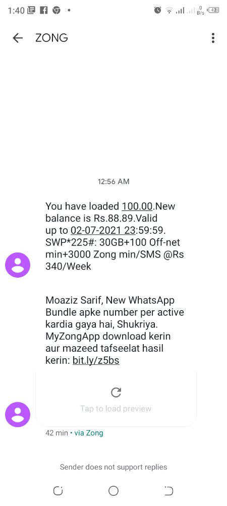 Abhi 1 bajy k time Kisi ny mery num pay ghalte say balance karwa dia hai ...  I don't no who is he or she .g5