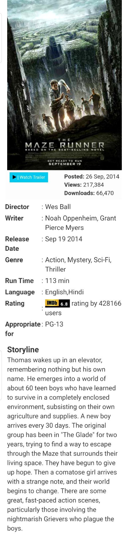 Maze Runner part 1.2 .Best Action,Thriller,Suspense movies.