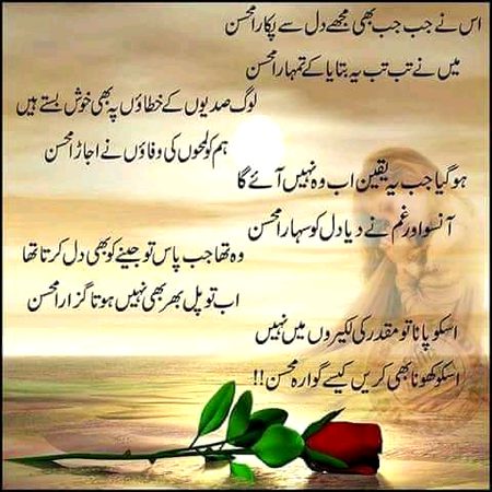 اسے پانا مقدر کی لکیروں میں نہیں ہے 
اسے کھونا بھی کریں کیسے گواارا محسن