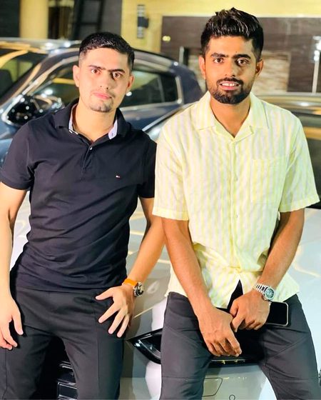 Babar  Azam  with  his  bro 👌