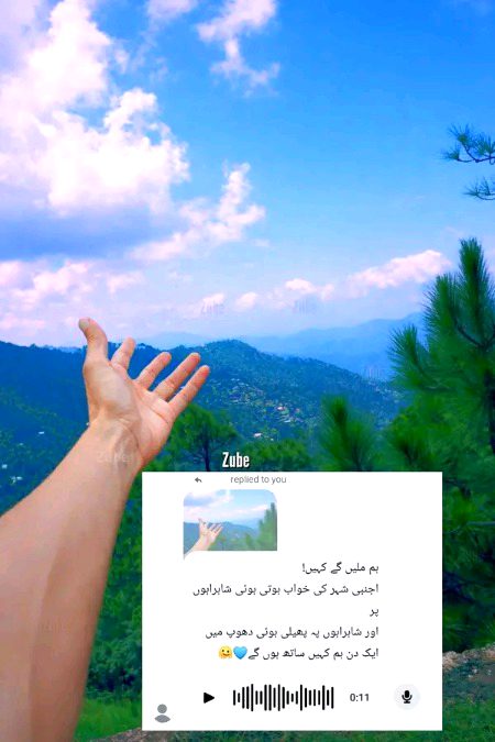 میں تمھارے ساتھ پہاڑوں کے پیچھے سمندر کنارے رہنے کا خواہشمند ہوں جہاں ہم ایک دوسرے کے ساتھ آزادی سے گفتگو کر سکیں اور ایک دوسرے کو قریب سے محسوس کرسکیں۔🤍🥀