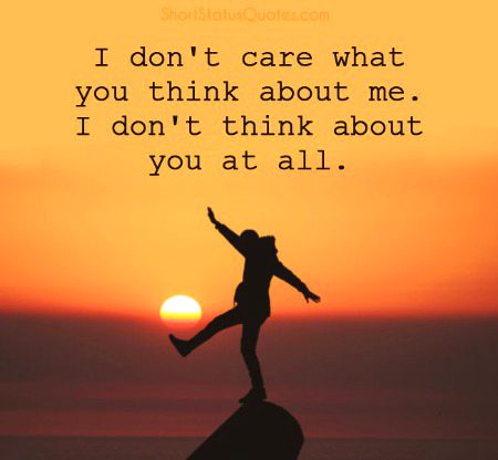 I dont think about anyone 🍂