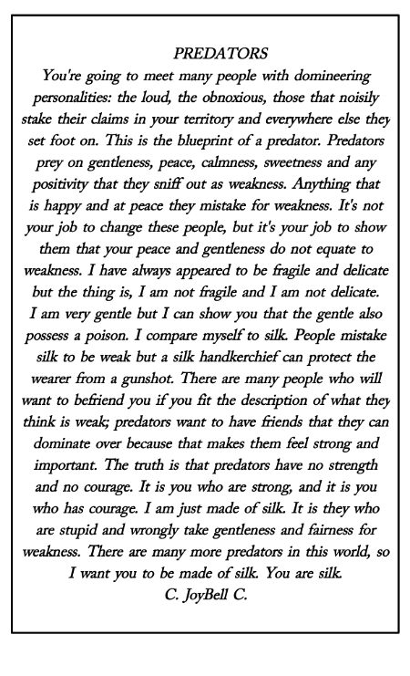 𝓣𝓱𝓮 𝓻𝓮𝓪𝓵𝓲𝓽𝔂 𝓲𝓼, 𝓲𝓯 𝔂𝓸𝓾'𝓻𝓮 𝓷𝓸𝓽 𝓽𝓱𝓮 𝓼𝓱𝓪𝓻𝓴. 𝔂𝓸𝓾'𝓻𝓮 𝓽𝓱𝓮 𝓯𝓸𝓸𝓭. 
𝓑𝓾𝓽 𝓲'𝓶 𝓼𝓲𝓵𝓴. 𝓭𝓮𝓪𝓻 𝓹𝓻𝓮𝓭𝓪𝓽𝓸𝓻𝓼!
💞』 ℱ 『💞JF-17💞