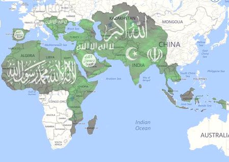 یہ نقشہ سیدنا امیر معاویہ رضی اللہ عنہ کے زیر حکومت علاقوں کا ہے جن پر آپ نے 19 سال تک حکومت فرمائی