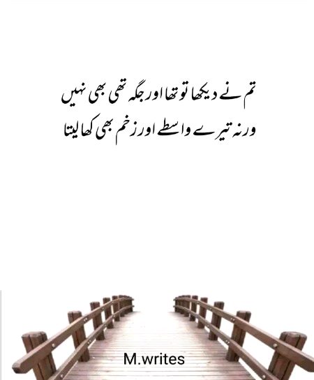 تم نے دیکھا تو تھا اور جگہ تھی بھی نہیں
ورنہ تیرے واسطے اور زخم بھی کھا لیتا