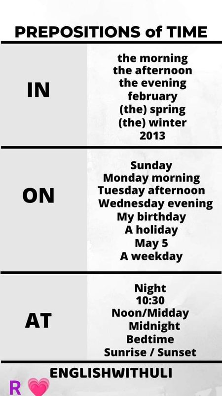 Preposition of Time