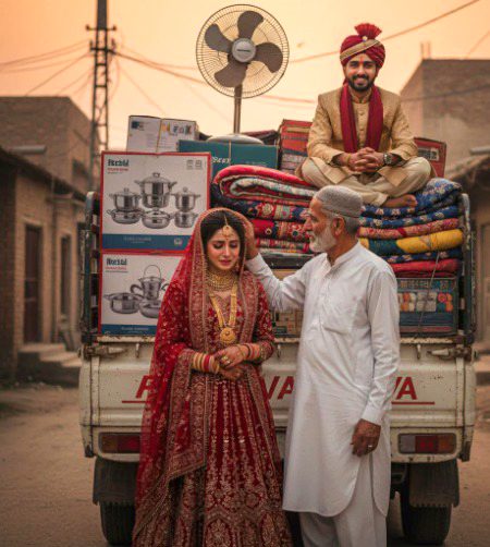 بڑھتی ہوئی دہیج کی لعنت تو دیکھئے 
دیتا ہے باپ بیٹی کو شوہر خرید کر ۔