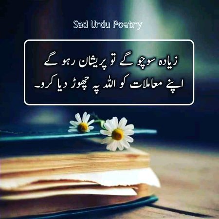 اپنے معاملات اللّٰہ کے سپرد کیاکرو۔