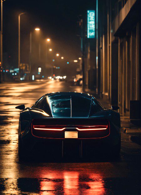 photo of concept car from 2025,8k resoultion,hyper realstic, black, night, 35mm film, editorial, high fashion, need for speed