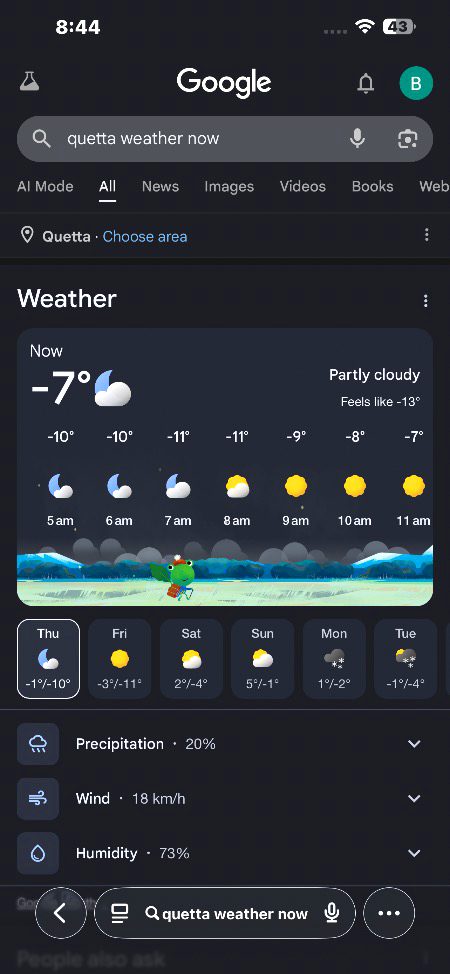 Quetta Real Feel -13*c