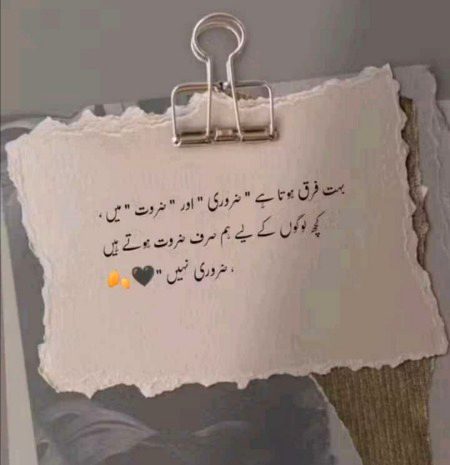Buhut farq prtha hy zrurat awr zaruri main