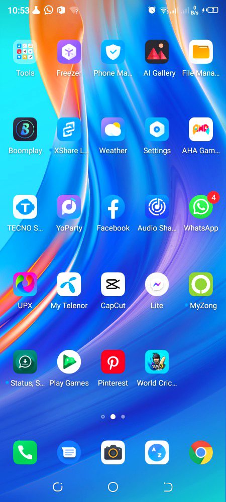 My mobile home screen