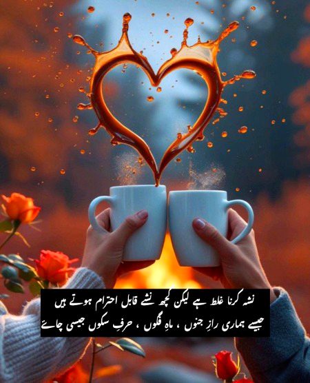 چاۓ نما ہوتے ہیں کچھ دوست 
ملتے ہیں تو شفا ملتی ہے 
دوست اور چاۓ دو انمول رشتے ہیں