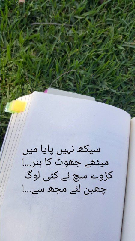 کاش مجھے بھی جھوٹ بولنا آتا ھوتا۔
ایسے حالات نہ ھوتے نہ ایسا وقت ھوتا۔