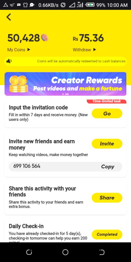 Snack video kon user he