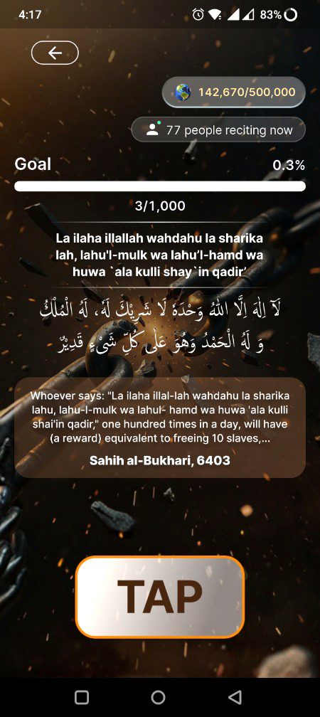 Install Quranly application and recite this tasbeeh as much as u can..