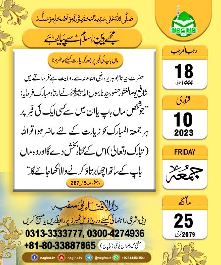 آج کی احادیث